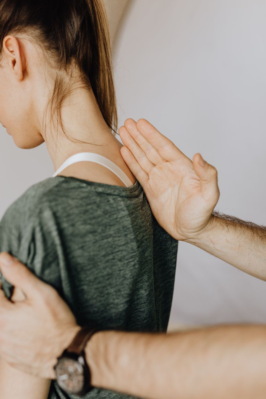 Physical therapy session with patient and clinician